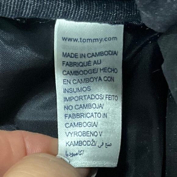 Tommy Hilfiger Classic Mini Backpack Purse Black Pink Cream Stripes - Picture 11 of 11